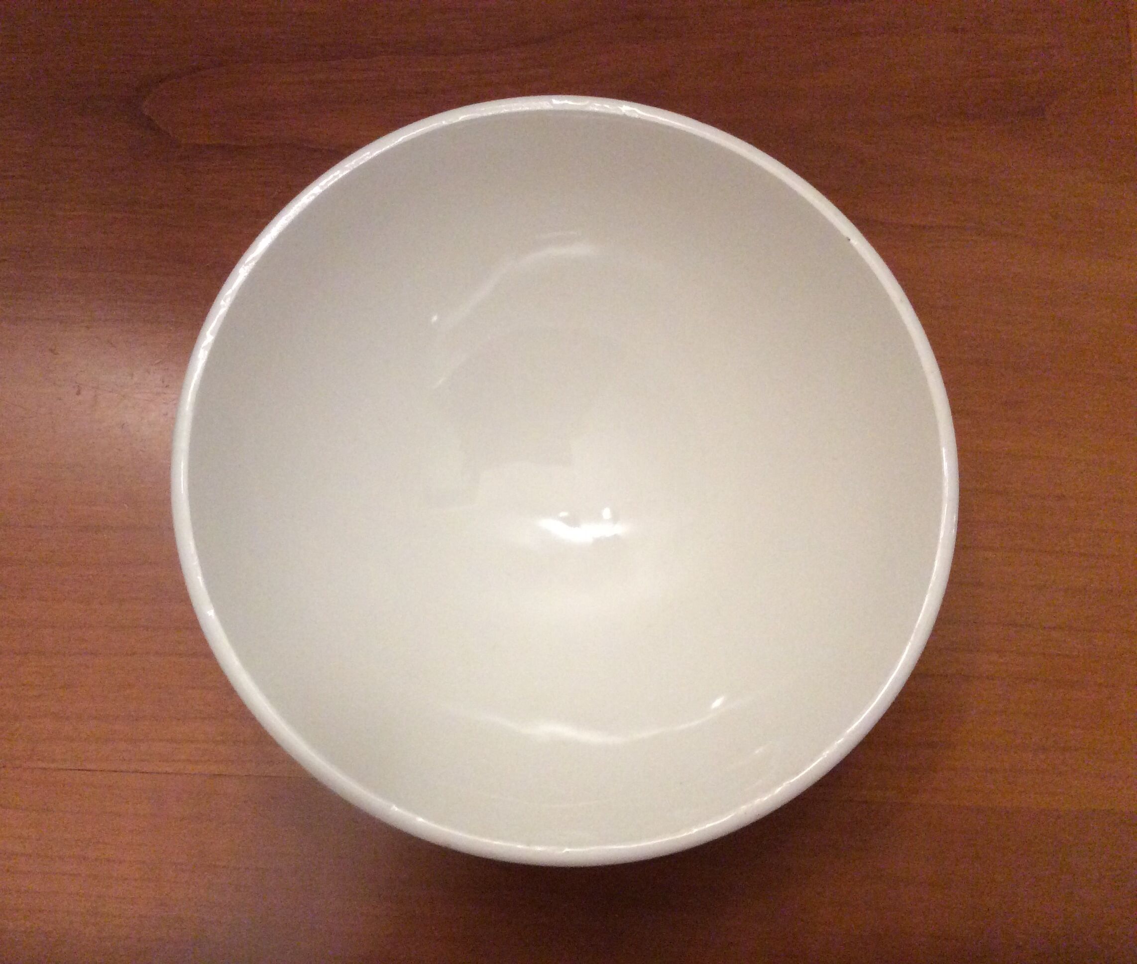 Old white bowl with faceted golden edging - vintage