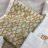 Vintage tablecloth and monogram napkins