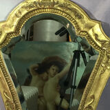 Former mirror in wood and stucco with beveled mirror