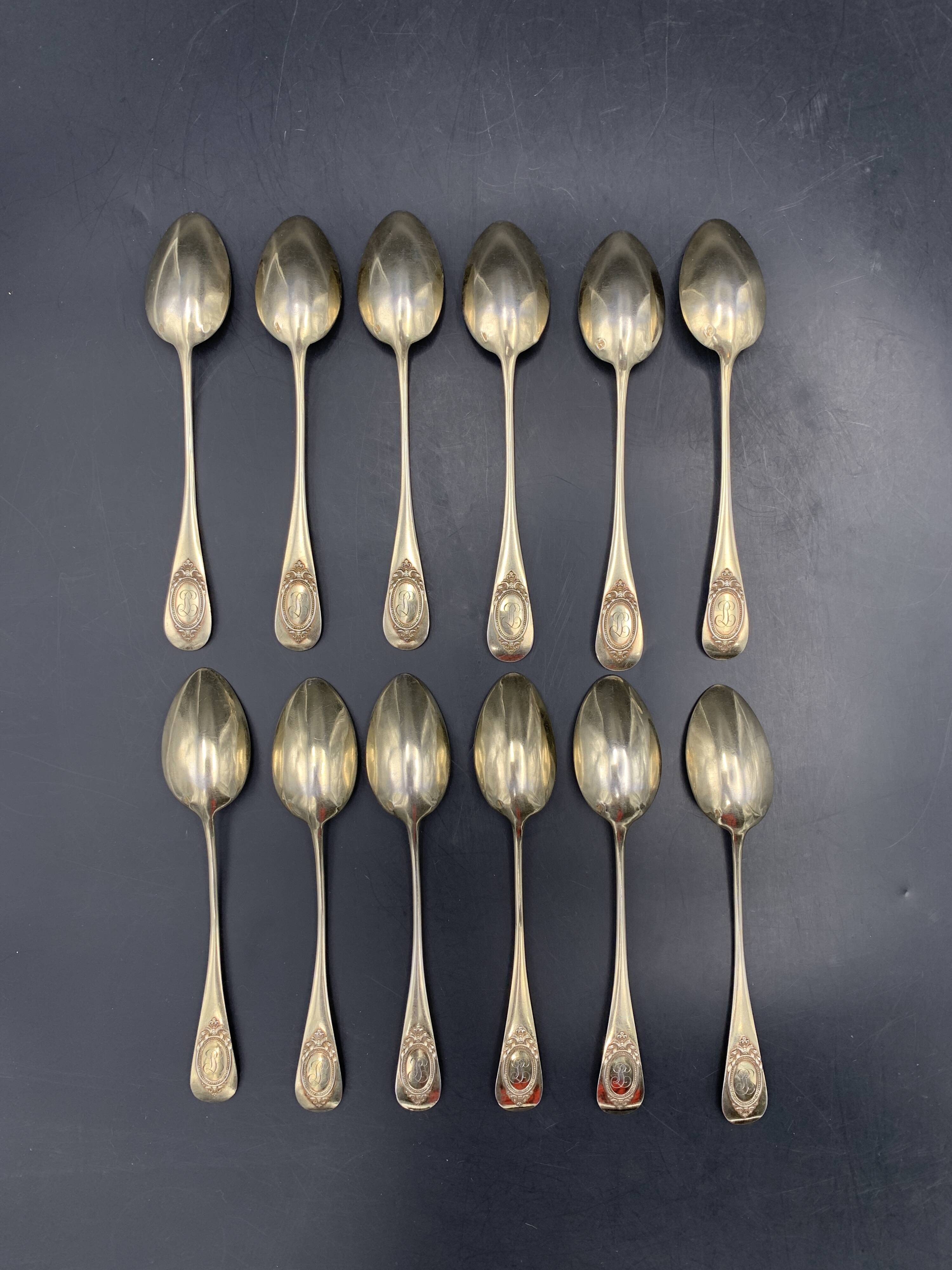 Napoleon III 19th Century Silver Vermeil Tea Set