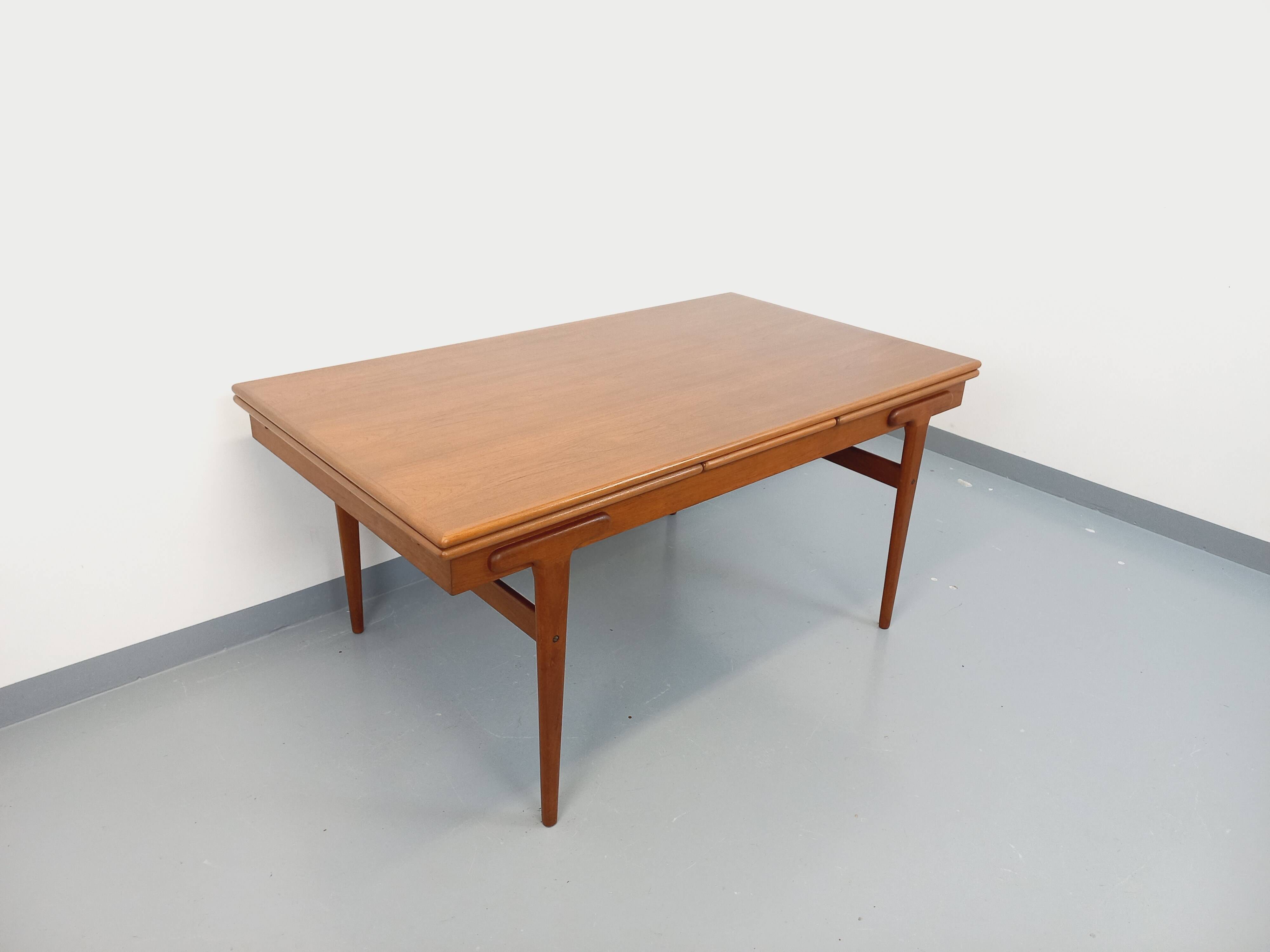Vintage rectangular Scandinavian dining table by Ejvind A. Johansson teak
