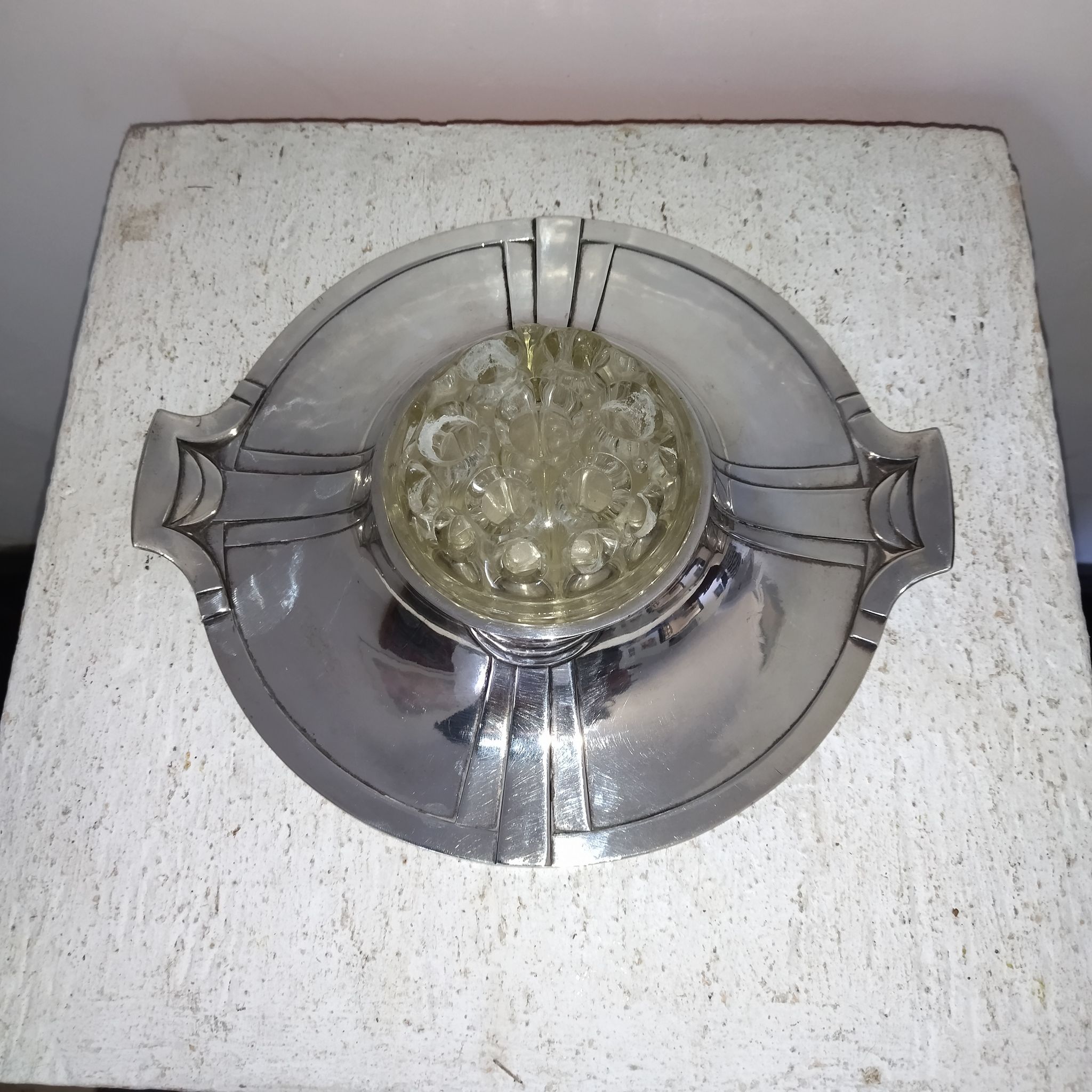 Pique flowers art-deco metal silver Gallia