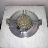 Pique flowers art-deco metal silver Gallia