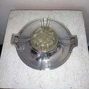 Pique flowers art-deco metal silver Gallia