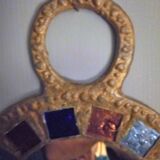Lead and glass hand mirror