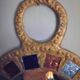 Lead and glass hand mirror