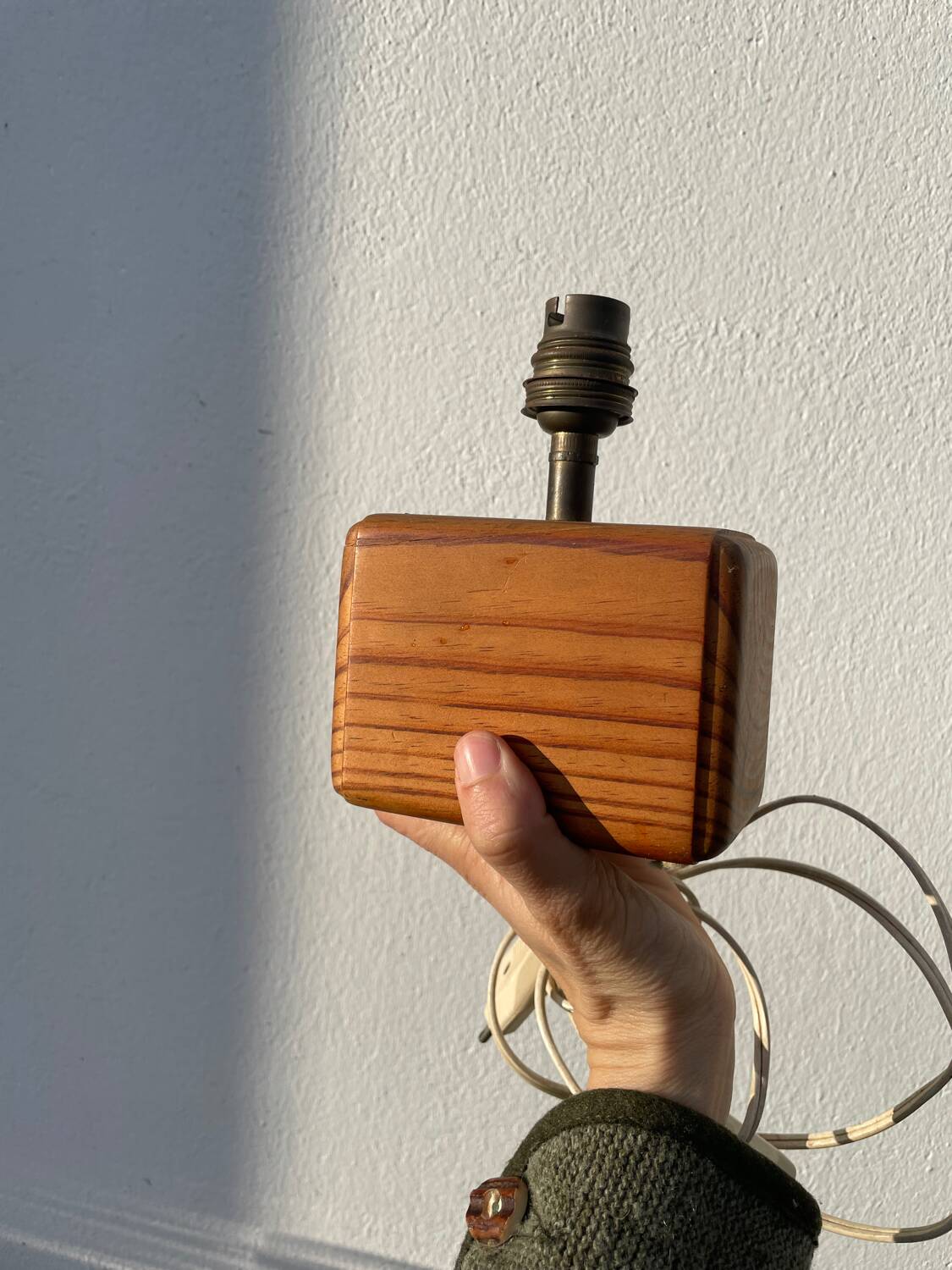 Paire de lampes chevet en bois