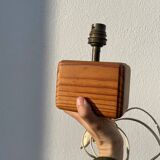 Pair of wooden bedside lamps