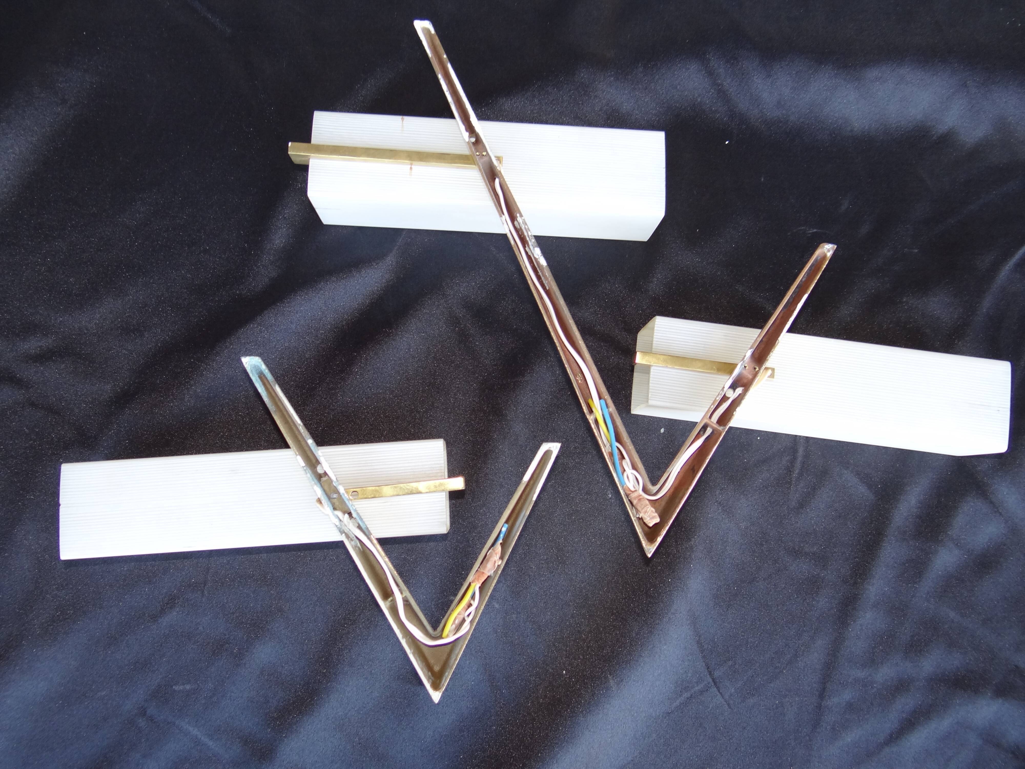 Pair of home wall light Arlus Bronze and opaline