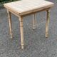 Extendable kitchen table renovated in raw solid wood and ceramic tiles