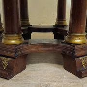 Large extendable round table – column base – Empire period / mahogany
