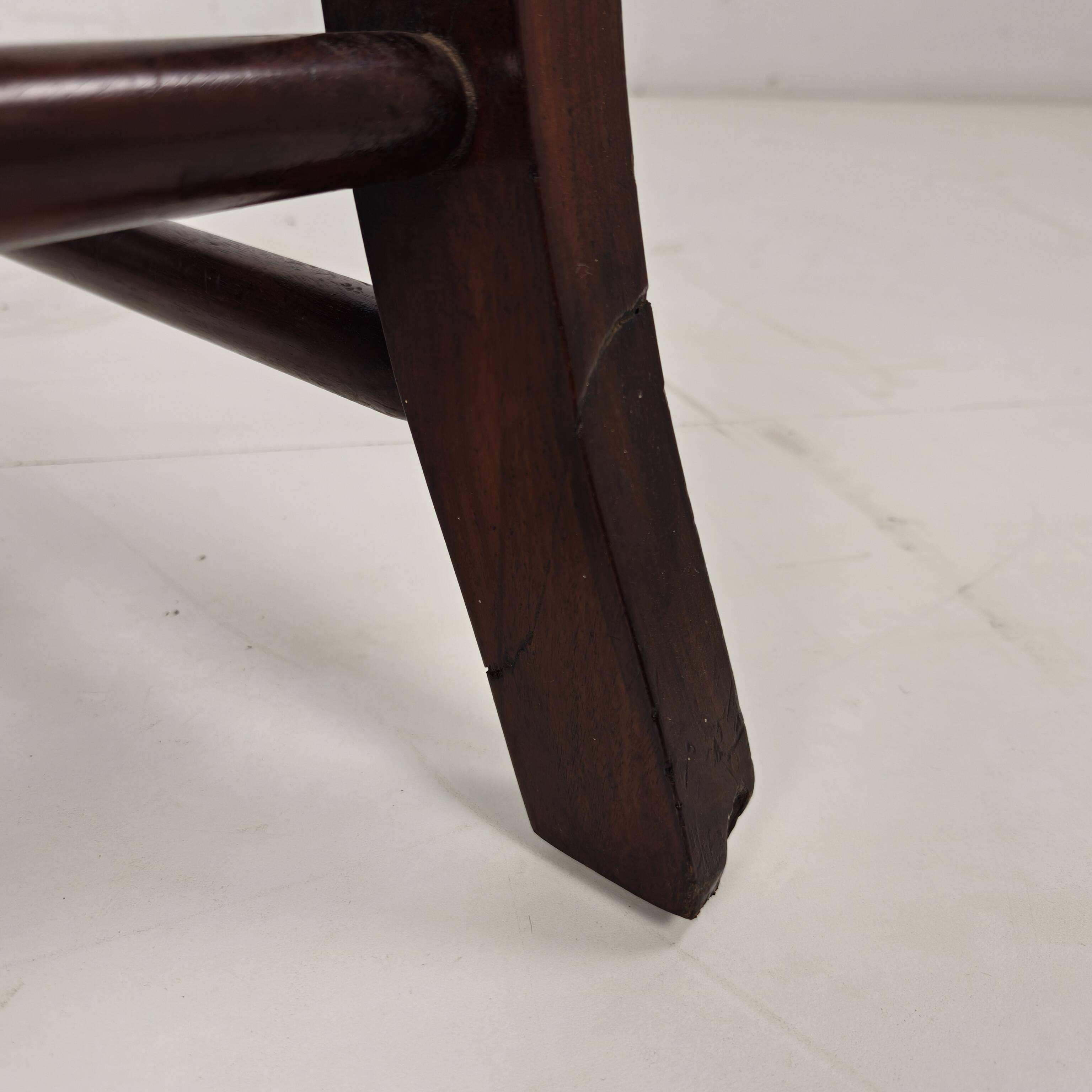 Victorian English Walnut & Leather Library Desk Chair