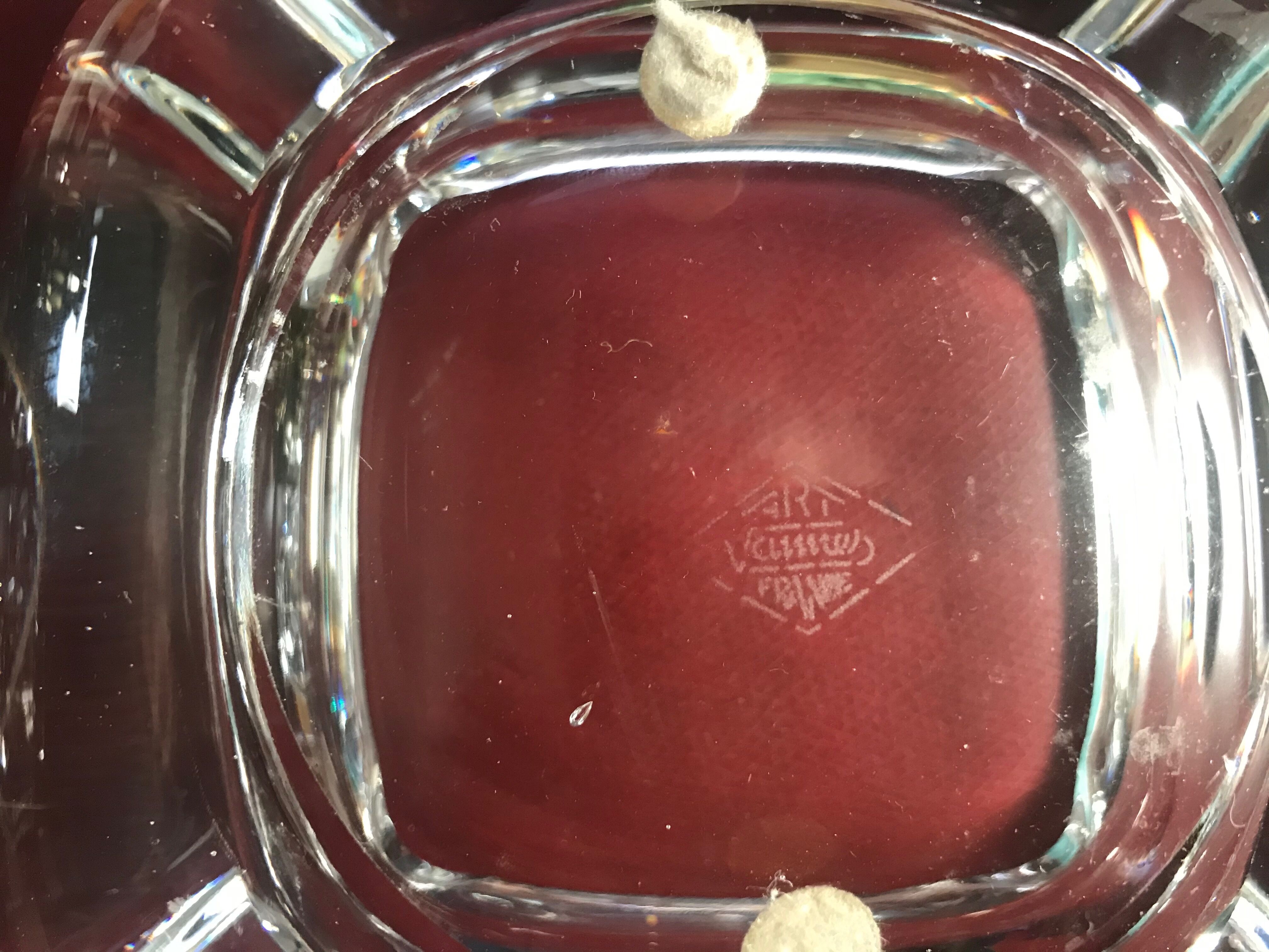 Two vannes art crystal ashtrays