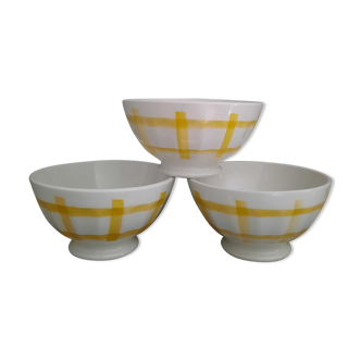 Old faceted bowls and yellow tiles