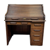 Oak cylinder desk