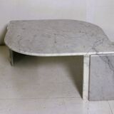 Italian teardrop marble coffee table, 1980s, made by