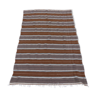 L Handmade Striped Vintage Boho North African Carpet (#2) - Area Rug 238x159