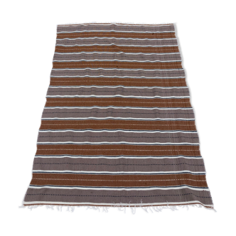 Tapis vintage boho nord-africain rayé fait à la main 238x159cm