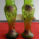 Pair of Enamelled Vases, late 19th century