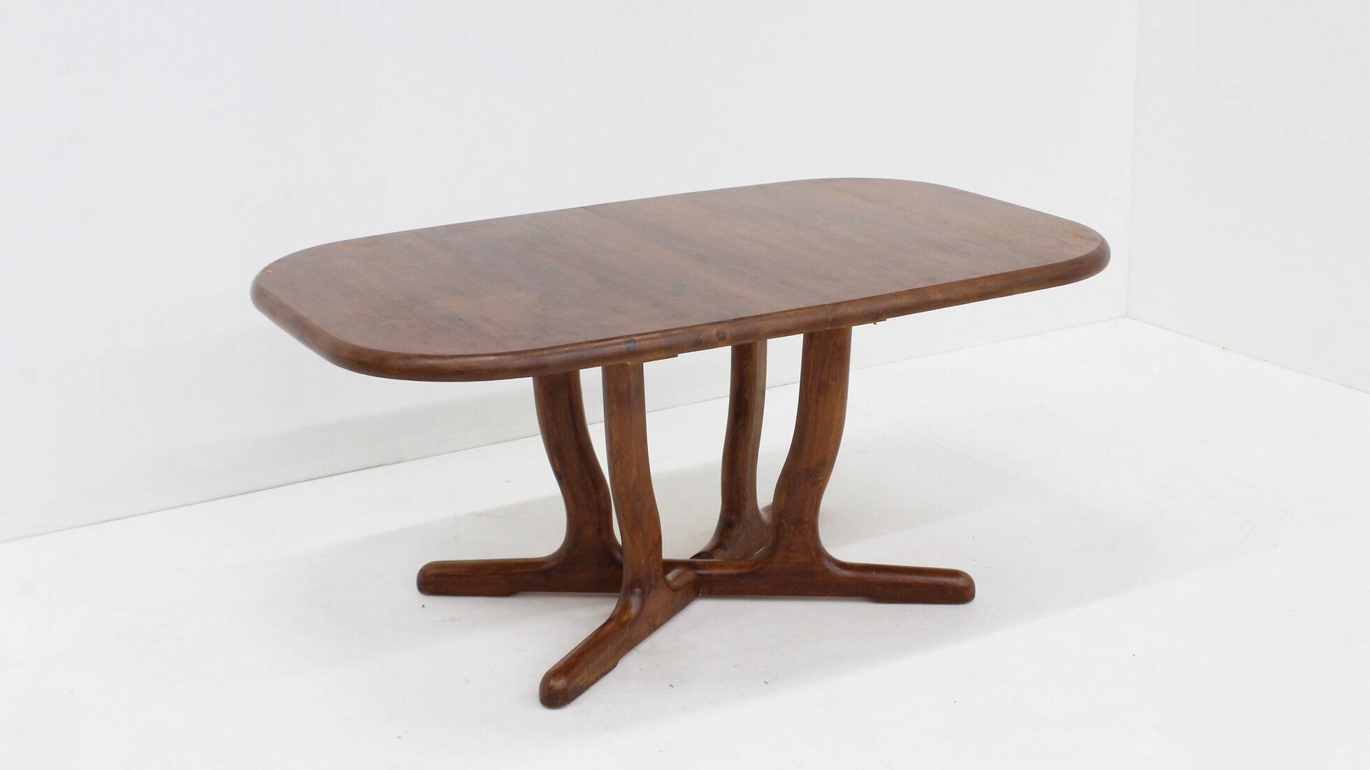 Vintage large oval extendable dining table 1960s