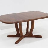 Vintage large oval extendable dining table 1960s