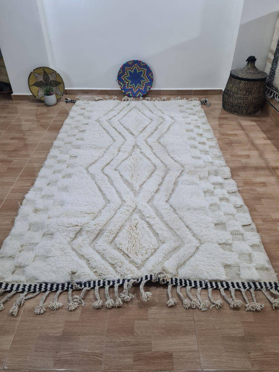 Handmade wool Berber rug 250x150 cm