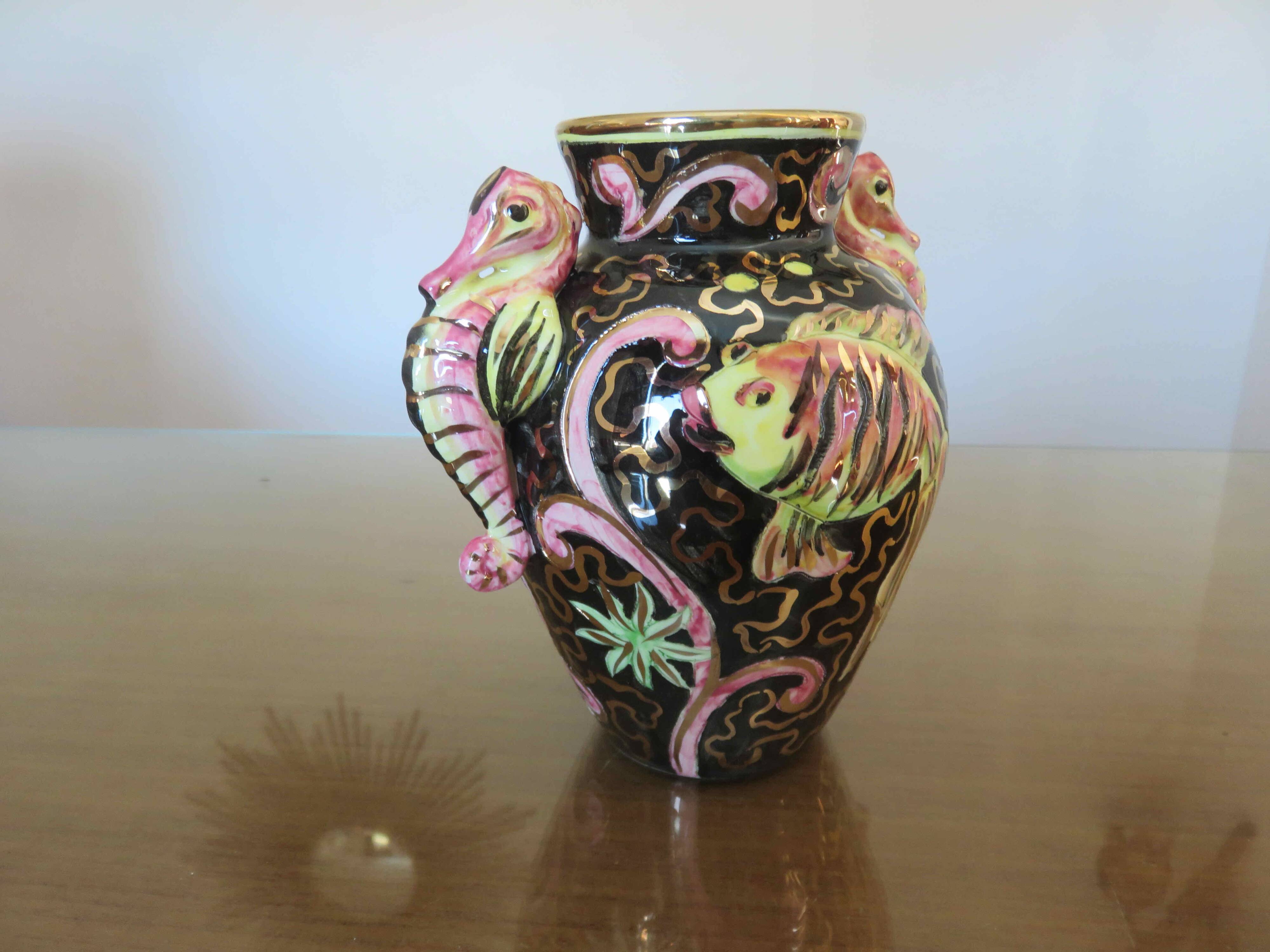 Vase "Seahorse" Cerart Monaco signed and numbered