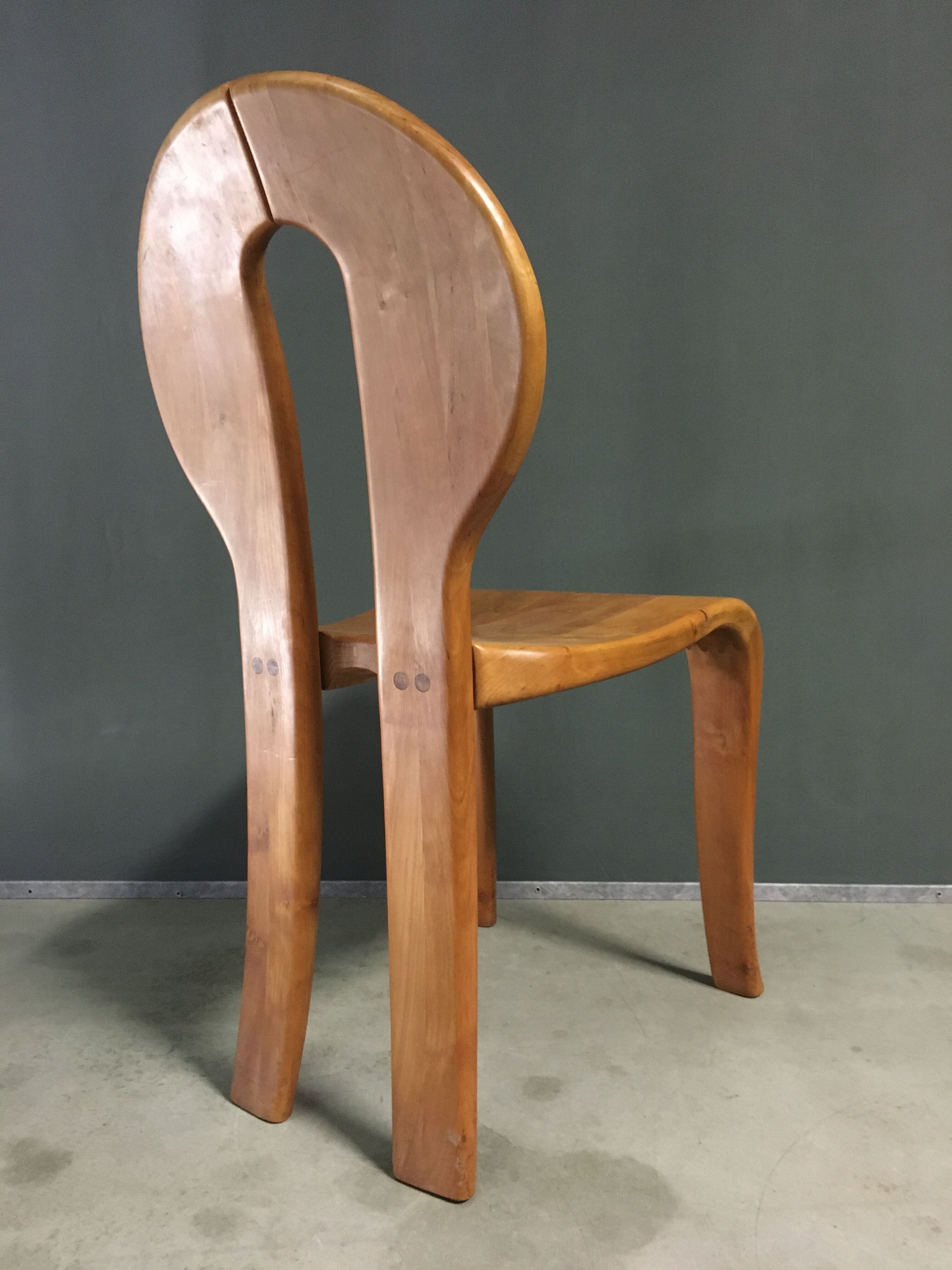 1980's wooden dining chairs.