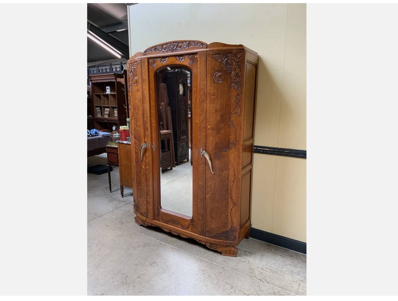Armoire en chêne massif, Wäscheschrank - Art Deco