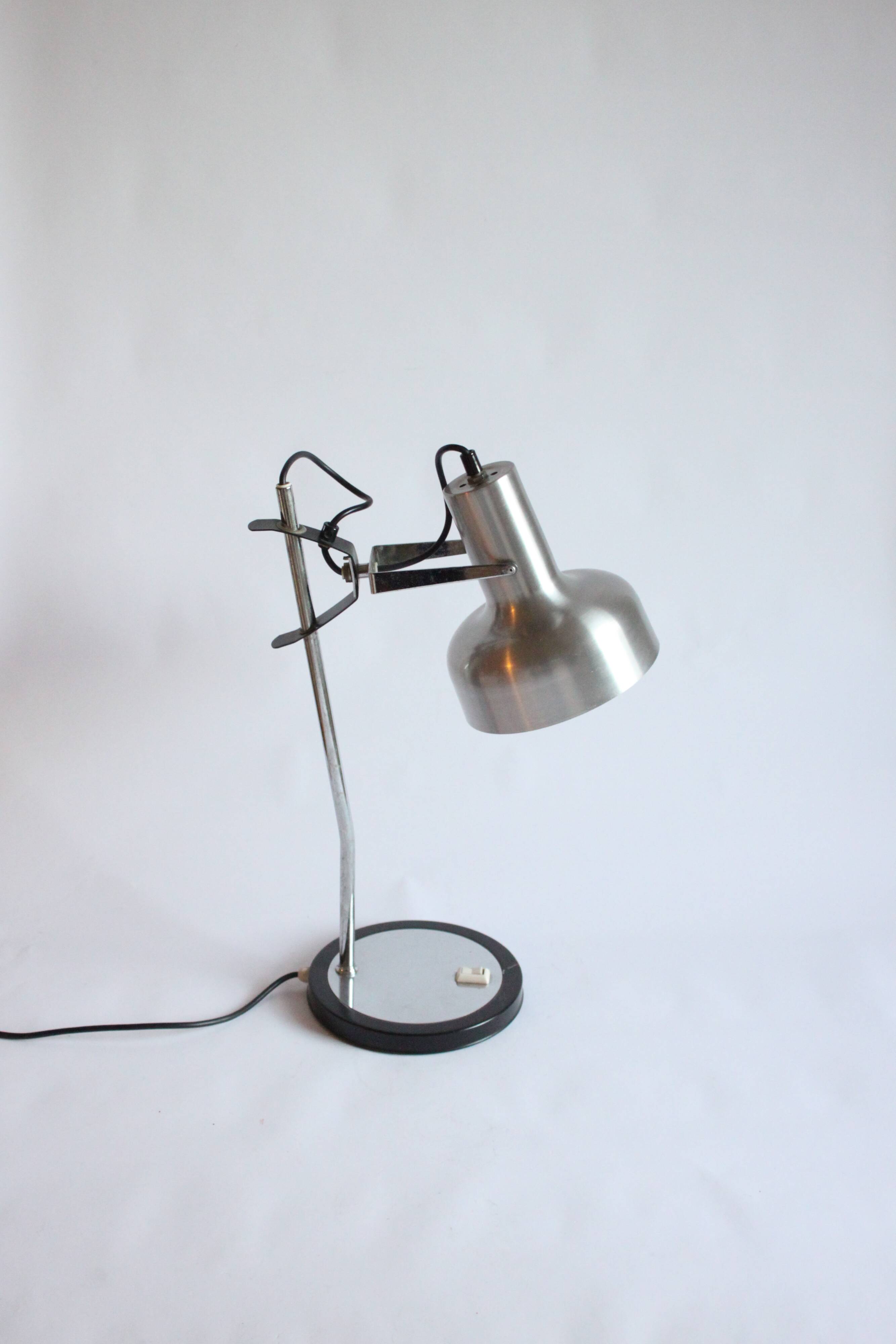 Mid century modern adjustable metal desk lamp, 1960s