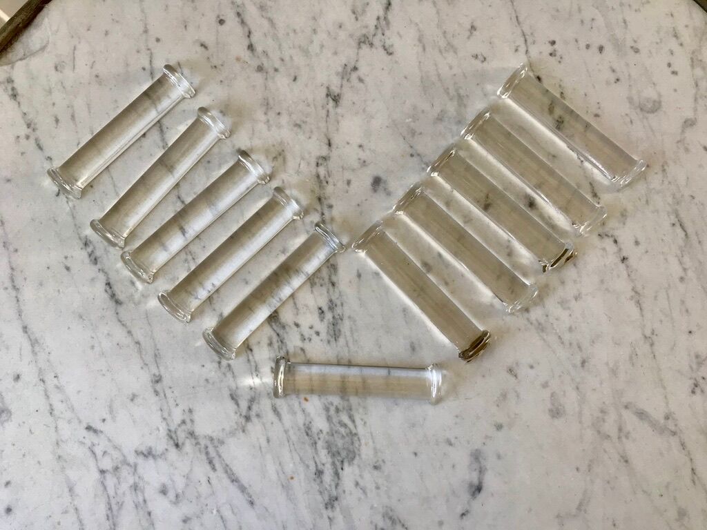 Set of 11 50s crystal knife holders