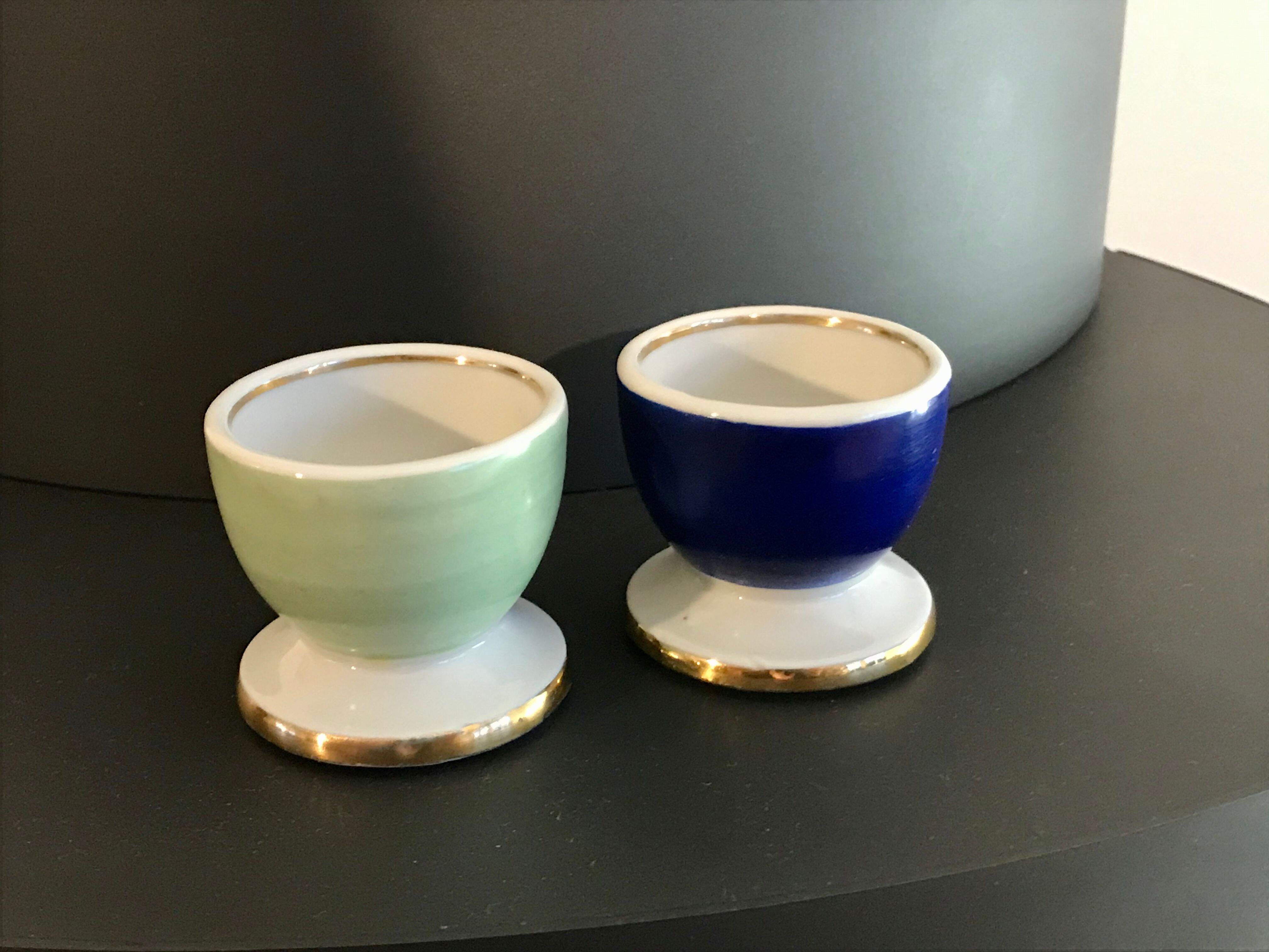 Duo de coquetiers colorés années 50