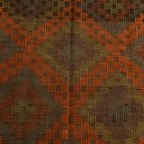 Geometric Pattern Vintage Kilim Rug, 207x301Cm