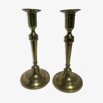 Pair of classic brass candlesticks