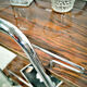 Vintage trolley bar with wheels