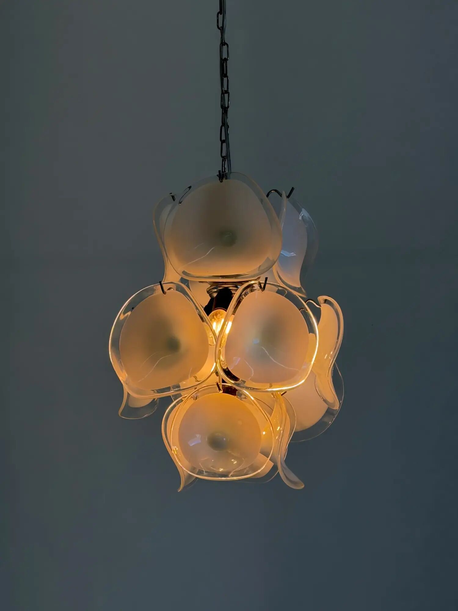 Gino Vistosi Murano glass chandelier with glass discs