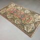 Old Turkish Milas Rug 212x122 cm old vintage carpet Ushak Region Pink Beige Blue