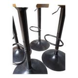 4 high bar stools wood and metal