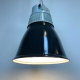 Set of 4 Industrial  Black Enamel Pendant Lamps from Elektrosvit, 1970s