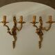 Pair of antique Rococo wall sconces in Louis XV style.