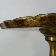 Pedestal table vintage Florentine side table in hand painted and gilded engraved wood. Year 50
