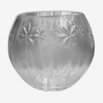 Round cut crystal vase