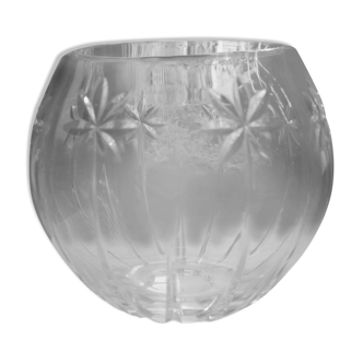 Round cut crystal vase