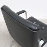 Executive leather armchair by Egon Eiermann for Wilde + Spieth, 1960s