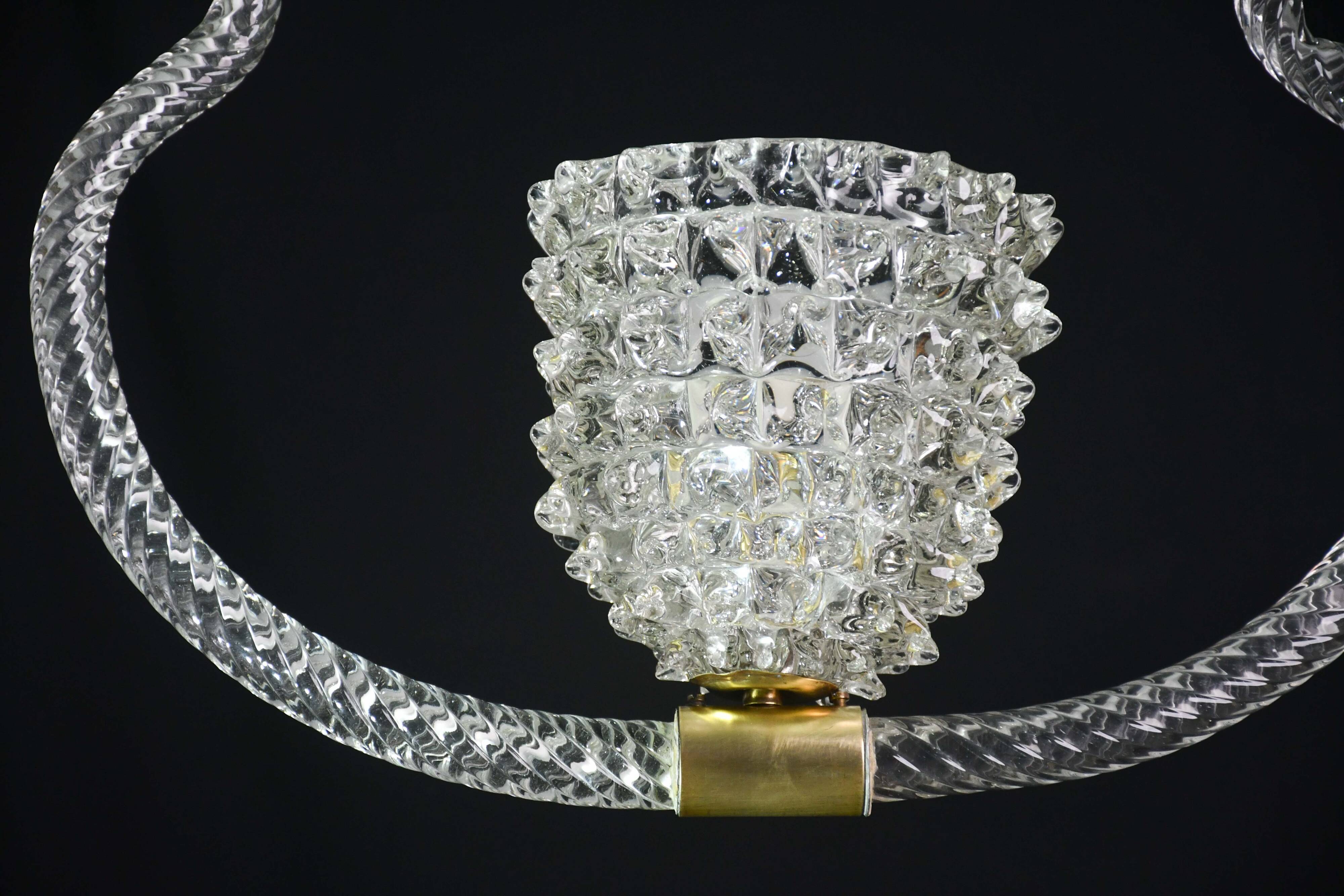Extraordinary Clear Rostrato Murano Glass Chandelier by Barovier & Toso, 19