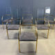 Plexiglass and brass dining chairs by Belgochrom, set of 6 - 1970s