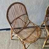 Pair of rattan basket chairs 1960