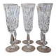Set of 6 hand-cut crystal champagne flutes