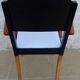 Fauteuil bridge Stella en bois et tissu, années 50