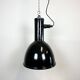 Suspension industrielle en émail noir, 1950s